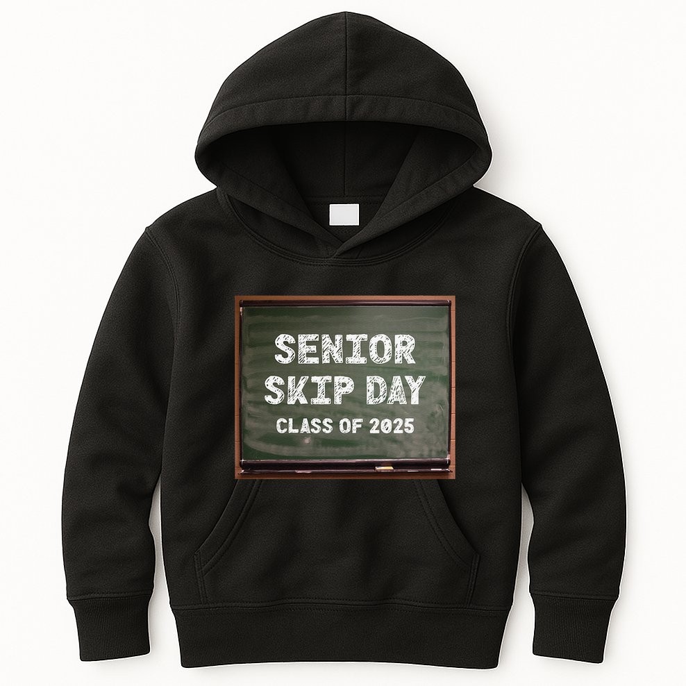 Senior Skip Day Class Of 2025 Funny High School 12th Grade Kids Hoodie