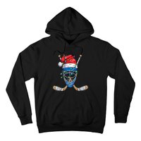 Santa Sports Design For  Boys Christmas Hockey Player Hoodie