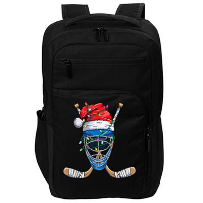 Santa Sports Design For  Boys Christmas Hockey Player Impact Tech Backpack