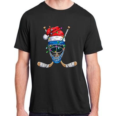 Santa Sports Design For  Boys Christmas Hockey Player Adult ChromaSoft Performance T-Shirt