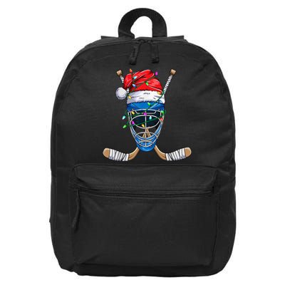 Santa Sports Design For  Boys Christmas Hockey Player 16 in Basic Backpack