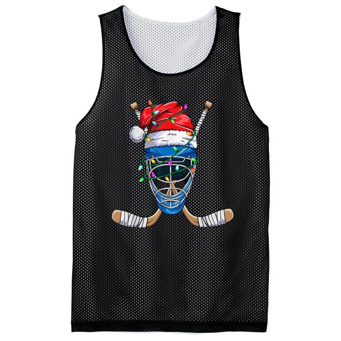 Santa Sports Design For  Boys Christmas Hockey Player Mesh Reversible Basketball Jersey Tank