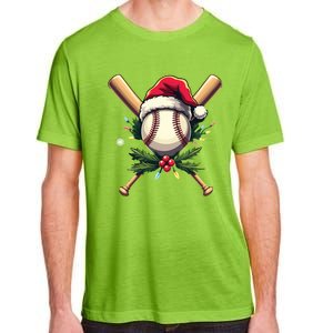 Santa Sports Design Christmas Baseball Player Gift Adult ChromaSoft Performance T-Shirt