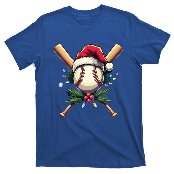 Santa Sports Design Christmas Baseball Player Gift T-Shirt