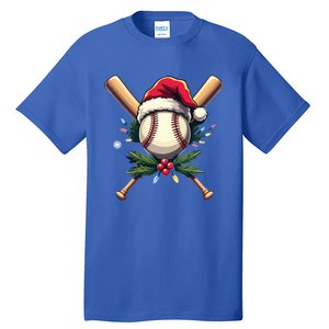 Santa Sports Design Christmas Baseball Player Gift Tall T-Shirt