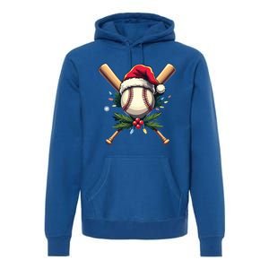 Santa Sports Design Christmas Baseball Player Gift Premium Hoodie