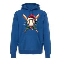 Santa Sports Design Christmas Baseball Player Gift Premium Hoodie