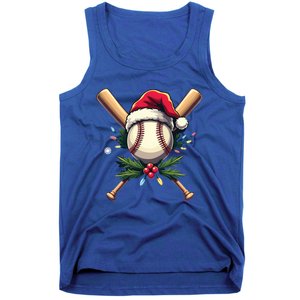 Santa Sports Design Christmas Baseball Player Gift Tank Top