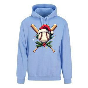 Santa Sports Design Christmas Baseball Player Gift Unisex Surf Hoodie