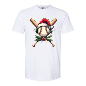 Santa Sports Design Christmas Baseball Player Gift Softstyle CVC T-Shirt