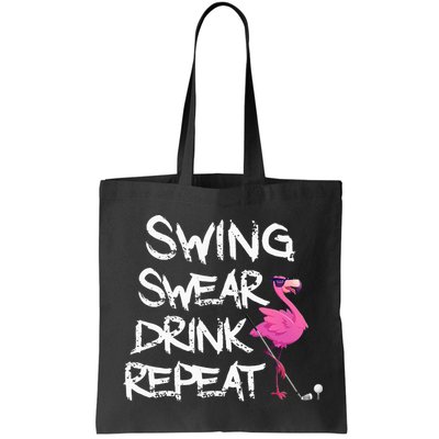 Swing Swear Drink Repeat Flamingo Playing retro Golf Bag