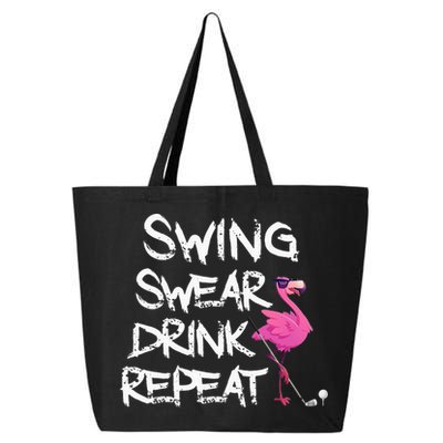 Swing Swear Drink Repeat Flamingo Playing retro Golf 25L Jumbo Tote