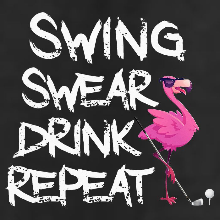 Swing Swear Drink Repeat Flamingo Playing retro Golf 25L Jumbo Tote