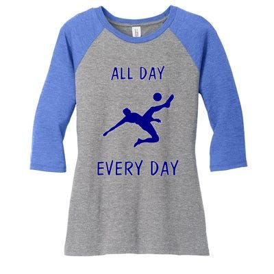 Soccer Striker Dribbling Goal Getter Soccer Player Winner Gift Women's Tri-Blend 3/4-Sleeve Raglan Shirt