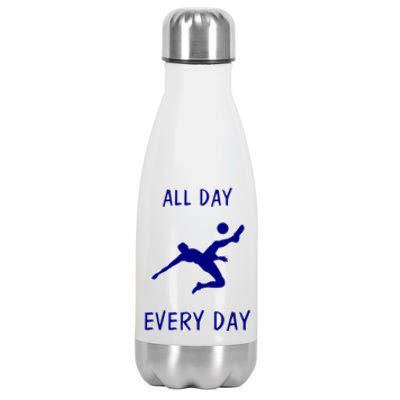 Soccer Striker Dribbling Goal Getter Soccer Player Winner Gift Stainless Steel Insulated Water Bottle