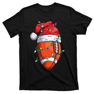 Santa Sports Design For Christmas Football Player T-Shirt