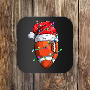 Santa Sports Design For Christmas Football Player Coaster