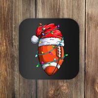 Santa Sports Design For Christmas Football Player Coaster