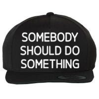 Somebody Should Do Something Funny Jokes Sarcastic Wool Snapback Cap