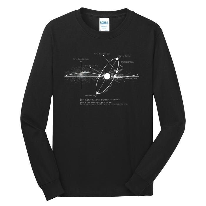 Solar Systems Diagram Astronomy Lover Astronomer Space Tall Long Sleeve T-Shirt