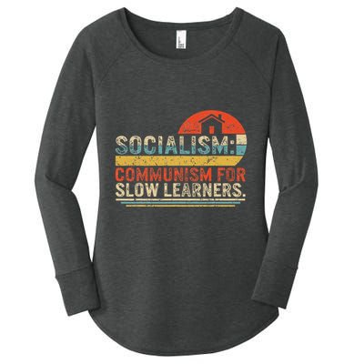 Socialist Socialism Definition Vintage Libertarian Capitalis Women's Perfect Tri Tunic Long Sleeve Shirt