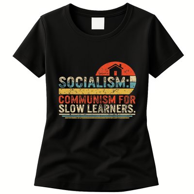 Socialist Socialism Definition Vintage Libertarian Capitalis Womens T-Shirt