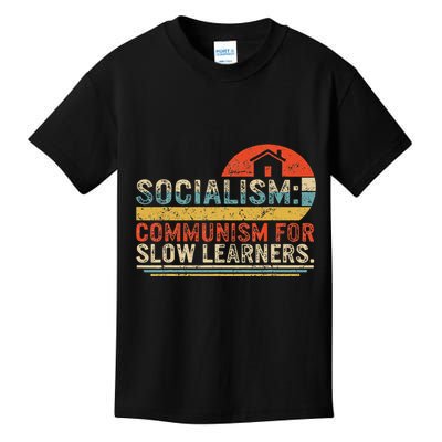 Socialist Socialism Definition Vintage Libertarian Capitalis Kids T-Shirt