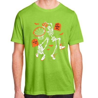 Spooky Skeleton Dunking Basketball Graveyard Halloween Adult ChromaSoft Performance T-Shirt