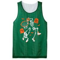 Spooky Skeleton Dunking Basketball Graveyard Halloween Mesh Reversible Basketball Jersey Tank