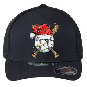 Santa Sports Design For Boy Christmas Baseball Player Flexfit Unipanel Trucker Cap