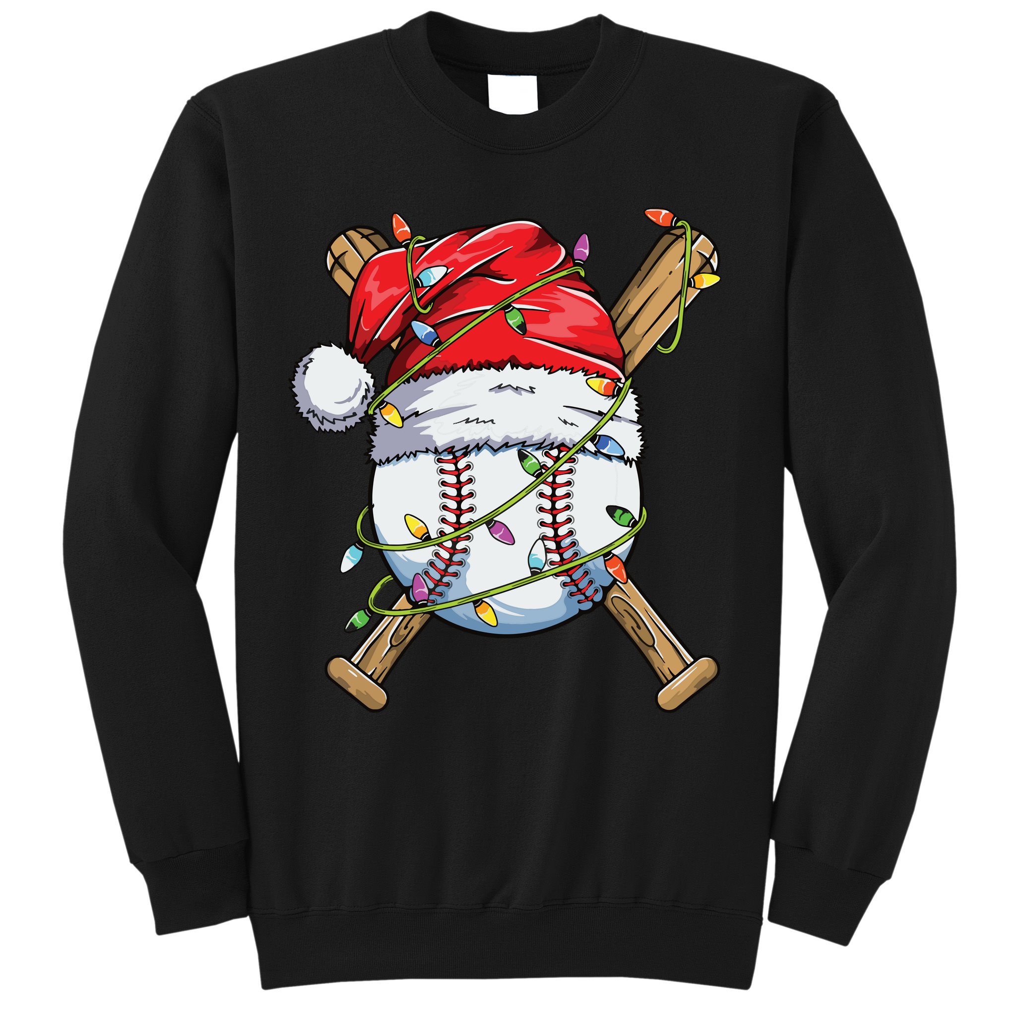 Santa Sports Design For Boy Christmas Baseball Player Sweatshirt
