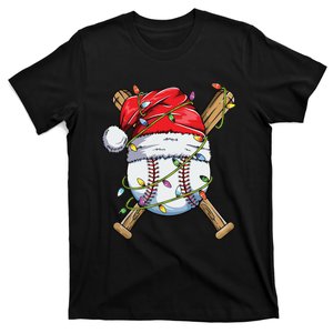 Santa Sports Design For Boy Christmas Baseball Player T-Shirt