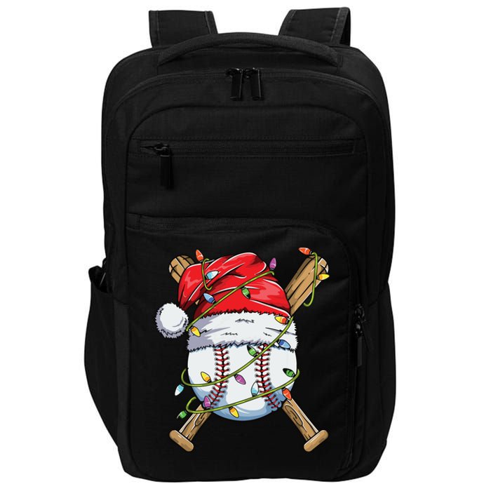 Santa Sports Design For Boy Christmas Baseball Player Impact Tech Backpack