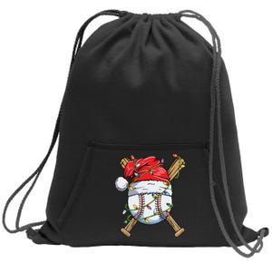 Santa Sports Design For Boy Christmas Baseball Player Sweatshirt Cinch Pack Bag