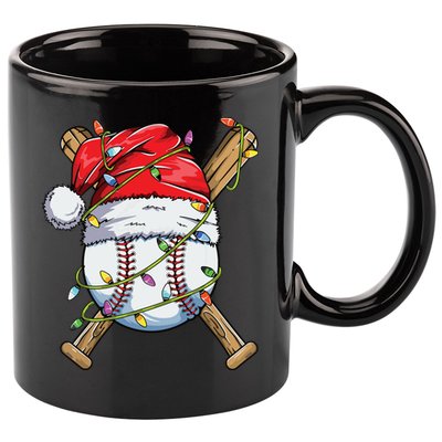 Santa Sports Design For Boy Christmas Baseball Player 11oz C Handle Ceramic Mug