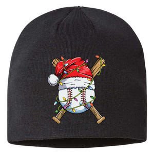 Santa Sports Design For Boy Christmas Baseball Player Sustainable Beanie