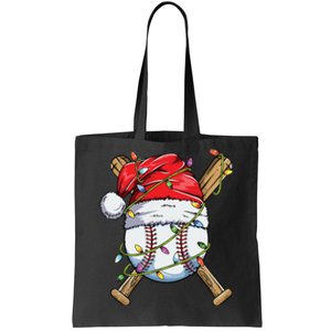 Santa Sports Design For Boy Christmas Baseball Player Tote Bag