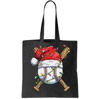 Santa Sports Design For Boy Christmas Baseball Player Tote Bag