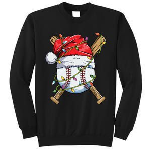 Santa Sports Design For Boy Christmas Baseball Player Tall Sweatshirt