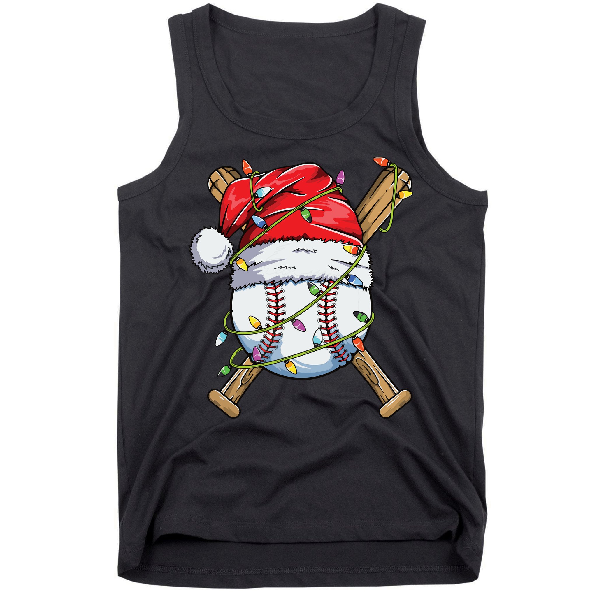Santa Sports Design For Boy Christmas Baseball Player Tank Top