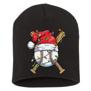 Santa Sports Design For Boy Christmas Baseball Player Short Acrylic Beanie