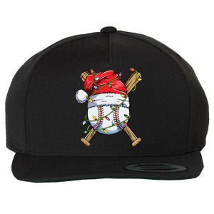 Santa Sports Design For Boy Christmas Baseball Player Wool Snapback Cap