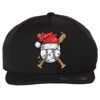 Santa Sports Design For Boy Christmas Baseball Player Wool Snapback Cap