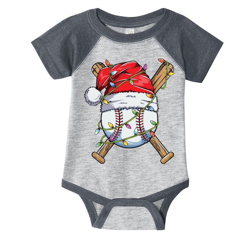 Santa Sports Design For Boy Christmas Baseball Player Infant Baby Jersey Bodysuit