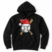 Santa Sports Design For Christmas Baseball Player Hoodie