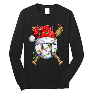 Santa Sports Design For Christmas Baseball Player Long Sleeve Shirt