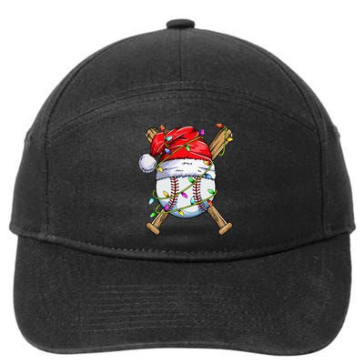 Santa Sports Design For Christmas Baseball Player 7-Panel Snapback Hat