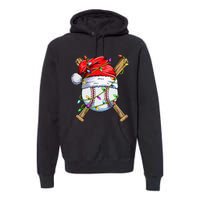 Santa Sports Design For Christmas Baseball Player Premium Hoodie