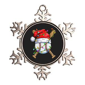 Santa Sports Design For Christmas Baseball Player Metallic Star Ornament