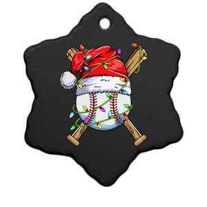 Santa Sports Design For Christmas Baseball Player Ceramic Star Ornament